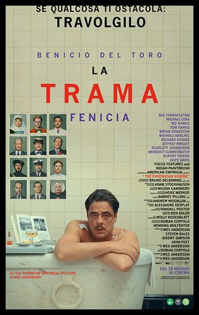 La trama fenicia, Benicio Del Toro, Mia Threapleton, Michael Cera